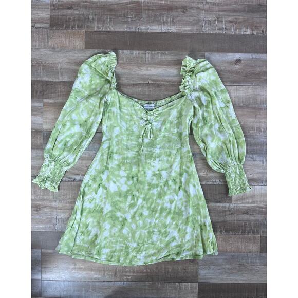 Faithfull the Brand Arianne Roos Lime Green Mini Dress Size S - Picture 1 of 7